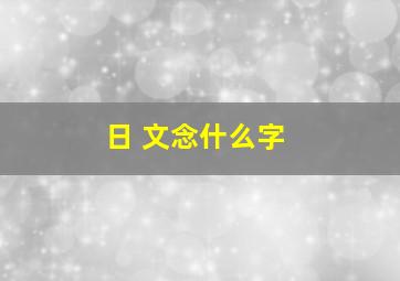 日 文念什么字